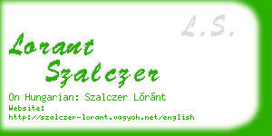 lorant szalczer business card